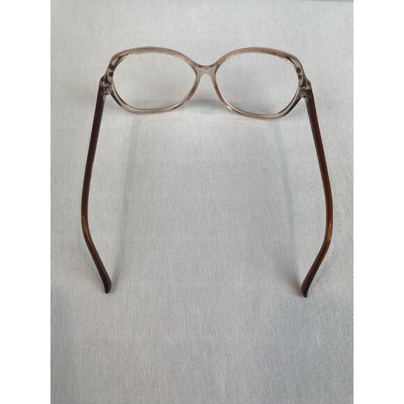 Vintage Clear & Brown Round Eyeglass Frames Full Rim - Picture 4 of 10